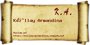 Kállay Armandina névjegykártya